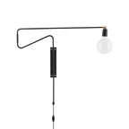 Swing Wall Lamp ? 27.6″ x H 26.4″ / Dia 70cm x H 67cm / Black / US Plug Wall lamp