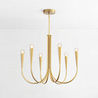 Swoop Arm Chandelier 6 heads ? 25.6″ x H 19.7″ / Copper Chandelier