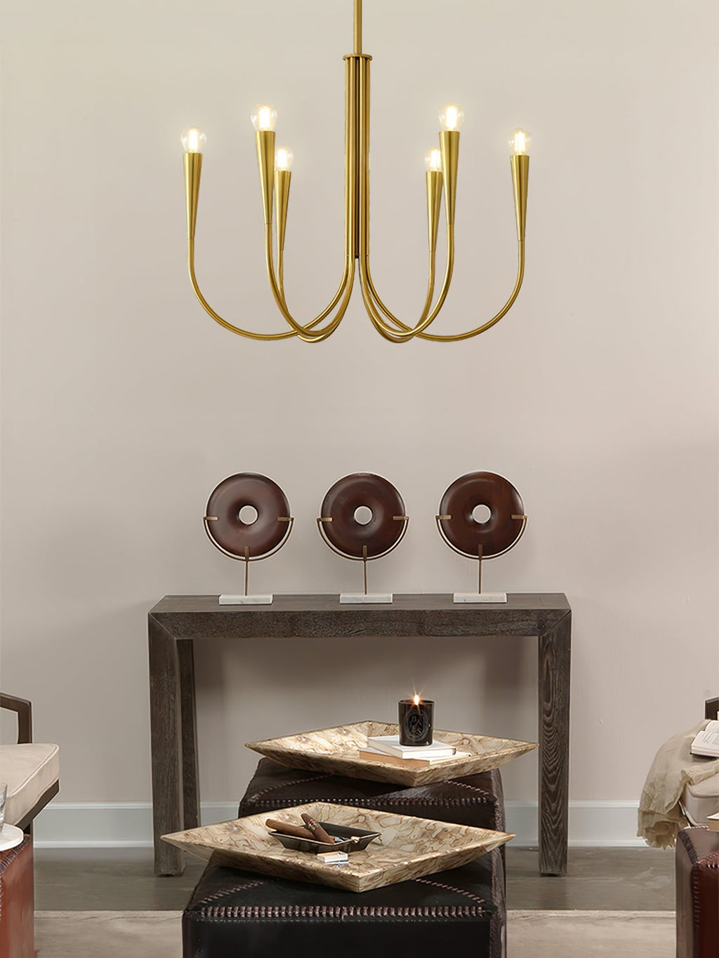 Swoop Arm Chandelier Chandelier