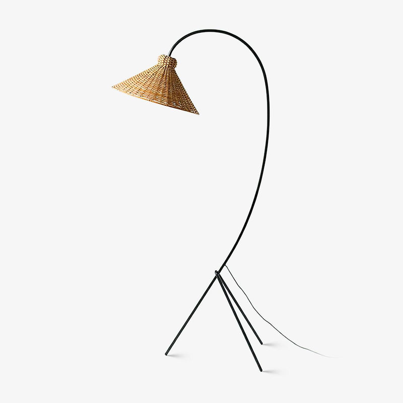 Tana Woven Floor Lamp ? 31.4″ x H 69.2″ / Dia 80cm x H 176cm / Black & Natural Rattan / US Plug Floor lamp