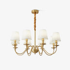Tapered Fabric Brass Chandelier Chandelier