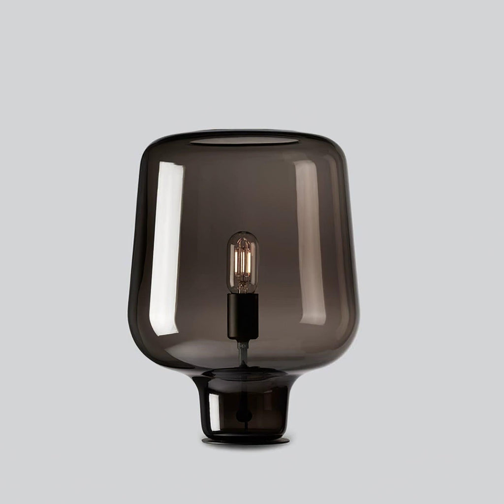 Teutonic Glass Table Lamp ? 9.4″ x H 14.5″ / Dia 24cm x H 37cm / Smoke Gray / US plug Table lamp