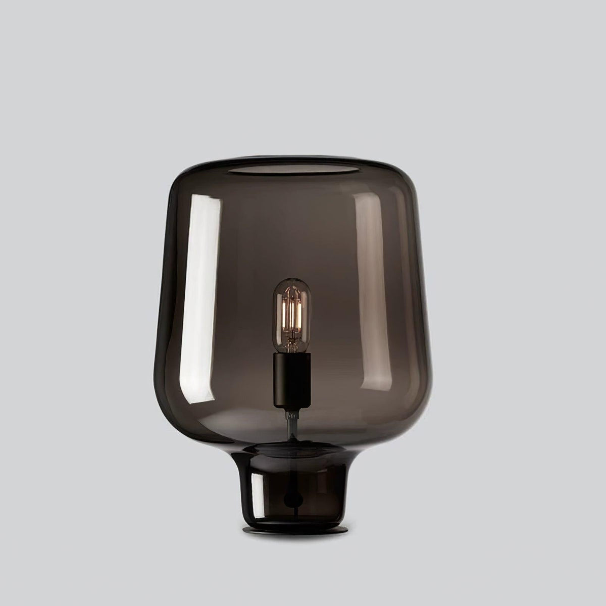 Teutonic Glass Table Lamp ? 9.4″ x H 14.5″ / Dia 24cm x H 37cm / Smoke Gray / US plug Table lamp