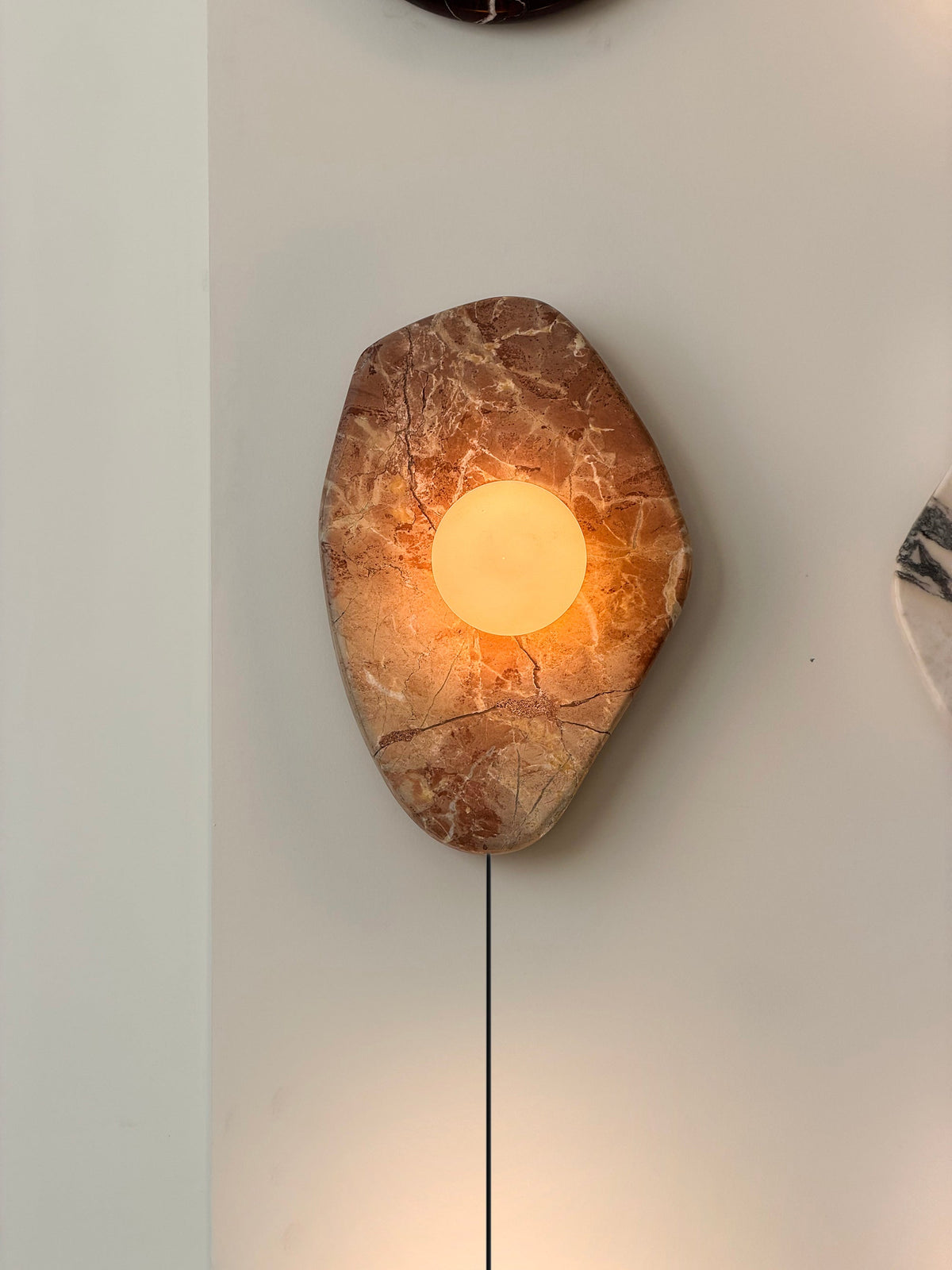 Textured Marble Plug-in Wall Lamp