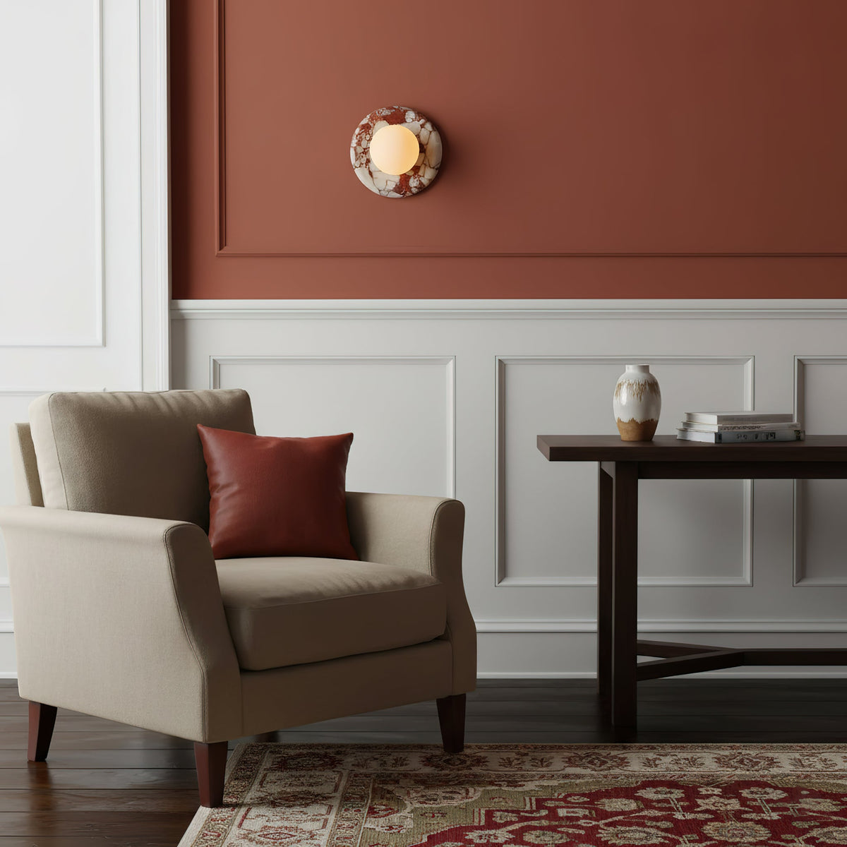 Orli Red Marble Sconce