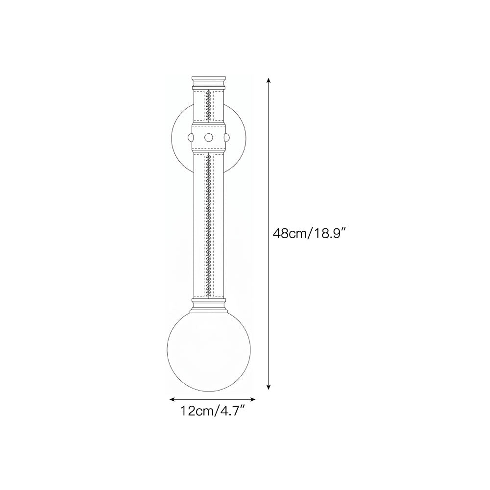 Threadline Alabaster Globe Wall Sconce