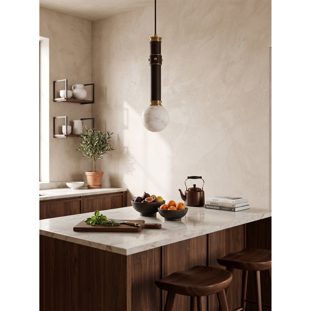 Threadline Alabaster Globe Pendant Lamp