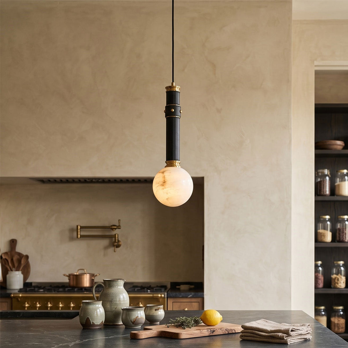 Threadline Alabaster Globe Pendant Lamp
