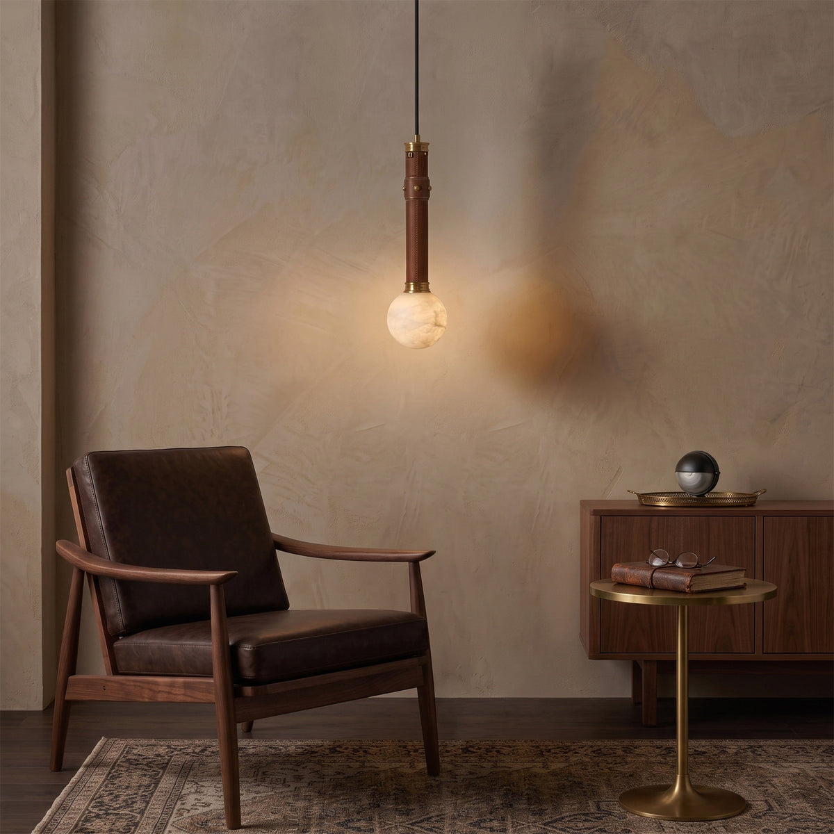 Threadline Alabaster Globe Pendant Lamp