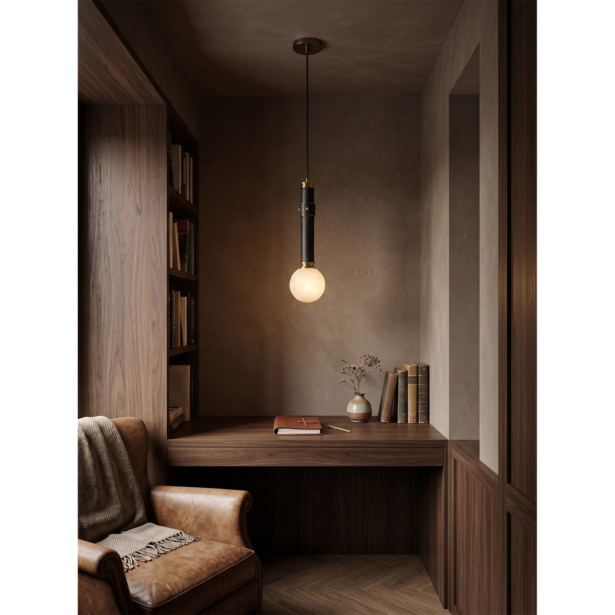 Threadline Alabaster Globe Pendant Lamp