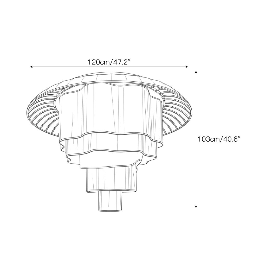 Tiered Wave-edge Fabric Chandelier