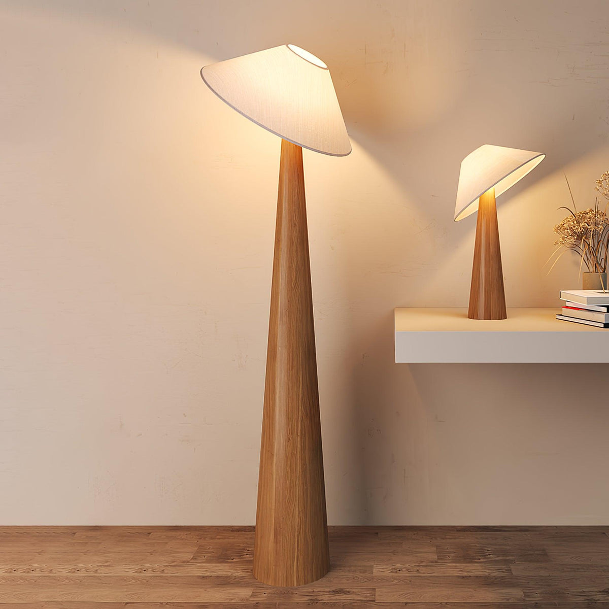 Tilt Hat Wooden Floor Lamp Floor lamp