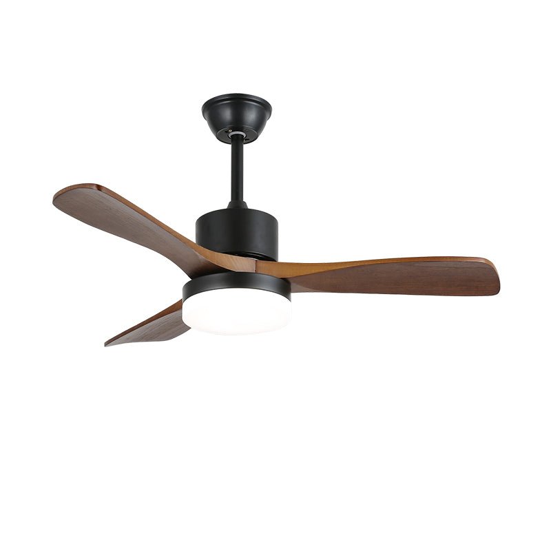Morty Adams Wooden 48’’/52’’ Ceiling Fan Light ? 52″ x H 11.8″ / Model B Walnut Wood Grain & Black / Three-Color