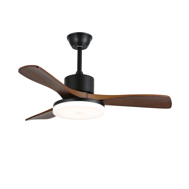 Morty Adams Wooden 48’’/52’’ Ceiling Fan Light ? 52″ x H 11.8″ / Model A Walnut Wood Grain & Black / Three-Color
