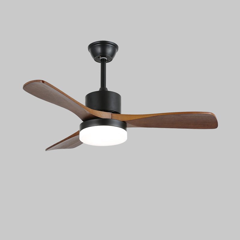 Morty Adams Wooden 48’’/52’’ Ceiling Fan Light ? 48″ x H 11.8″ / Model B Walnut Wood Grain & Black / Three-Color