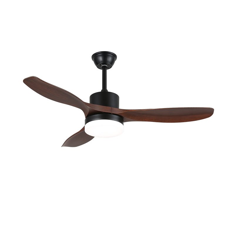 Morty Adams Wooden 48’’/52’’ Ceiling Fan Light ? 52″ x H 11.8″ / Model D Walnut Wood Grain & Black / Three-Color