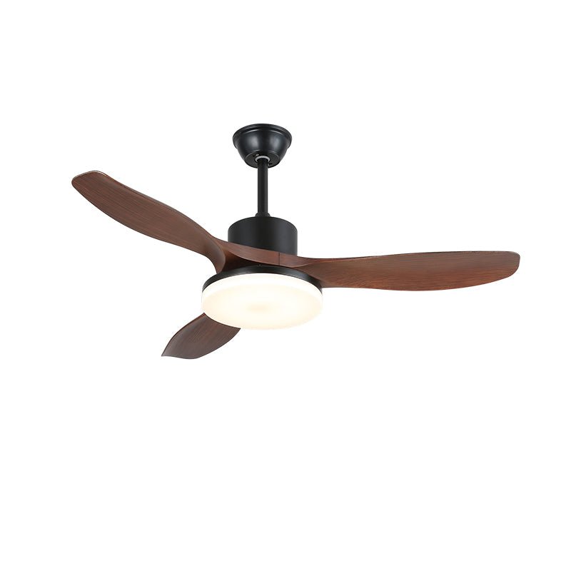 Morty Adams Wooden 48’’/52’’ Ceiling Fan Light ? 52″ x H 11.8″ / Model C Walnut Wood Grain & Black / Three-Color