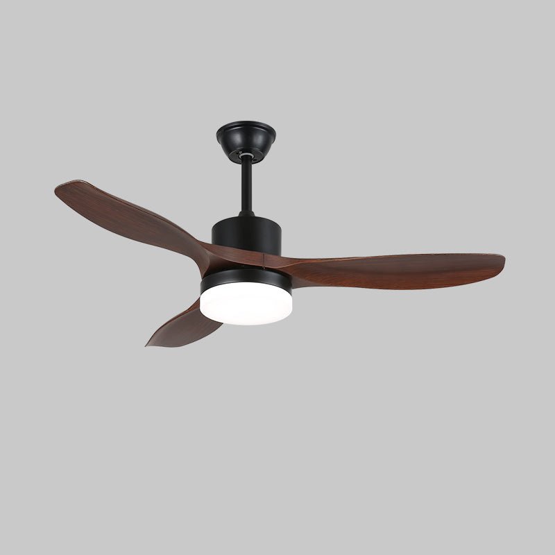 Morty Adams Wooden 48’’/52’’ Ceiling Fan Light ? 48″ x H 11.8″ / Model D Walnut Wood Grain & Black / Three-Color