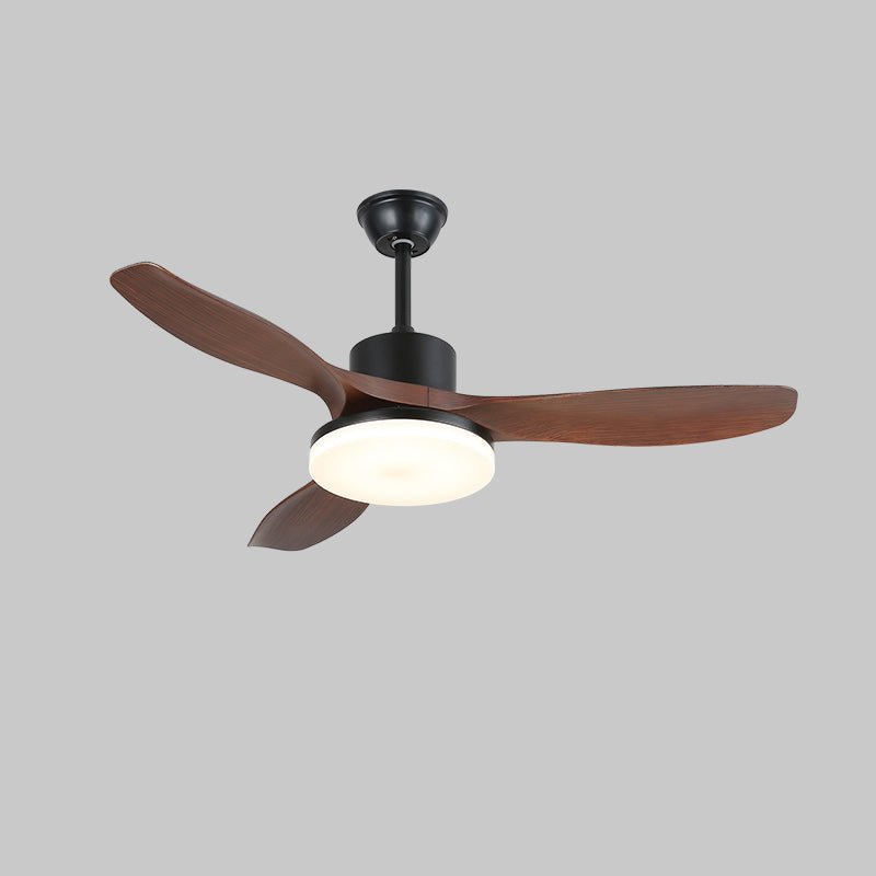 Morty Adams Wooden 48’’/52’’ Ceiling Fan Light ? 48″ x H 11.8″ / Model C Walnut Wood Grain & Black / Three-Color