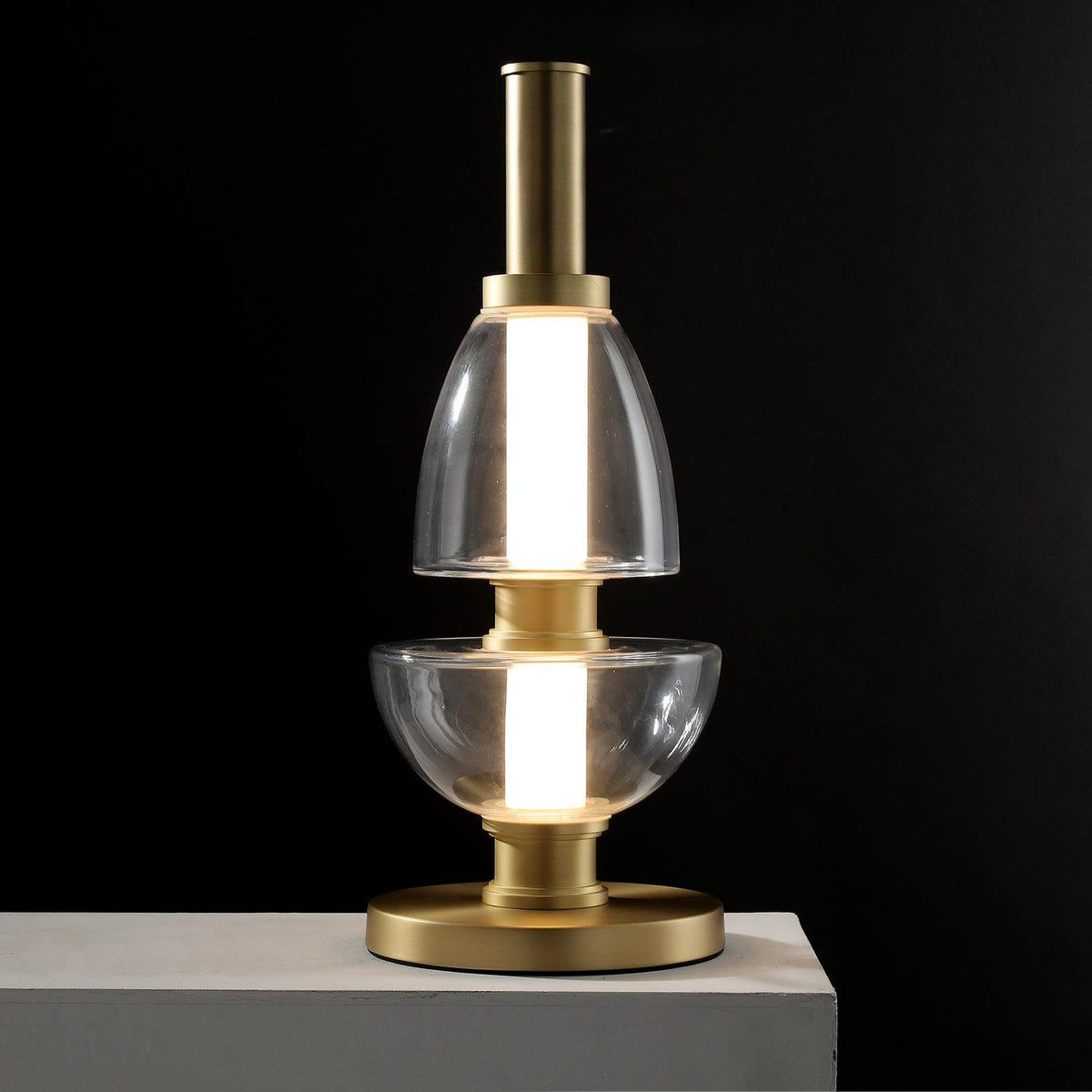 Symbol Table Light ∅ 7.9″ x H 19.7″ / Dia 20cm x H 50cm / Gold + Clear / US plug Table lamp