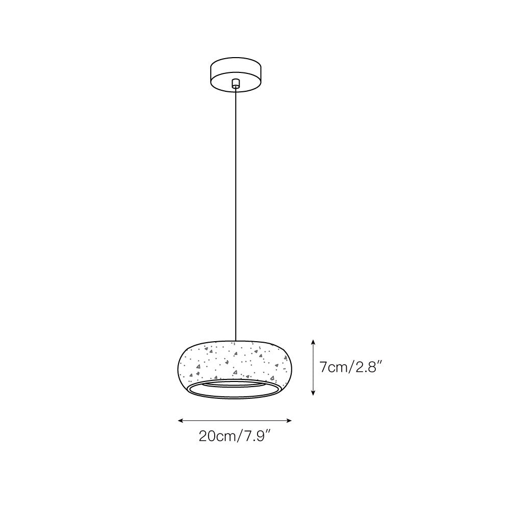 Travertine Drum Pendant Lamp
