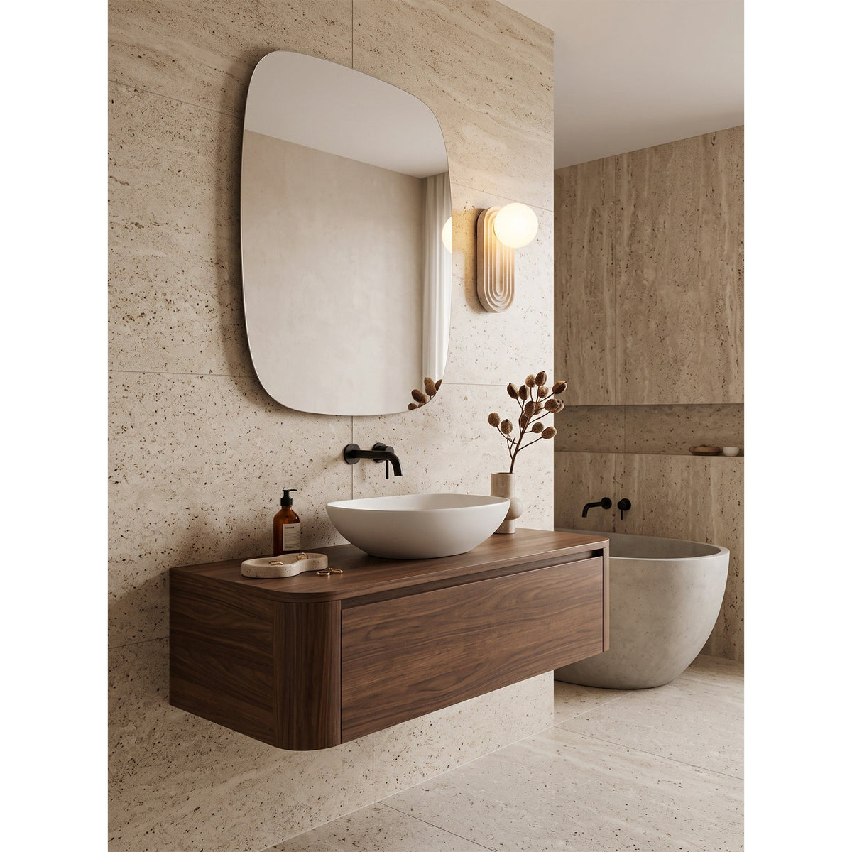Trent Travertine Wall Lamp