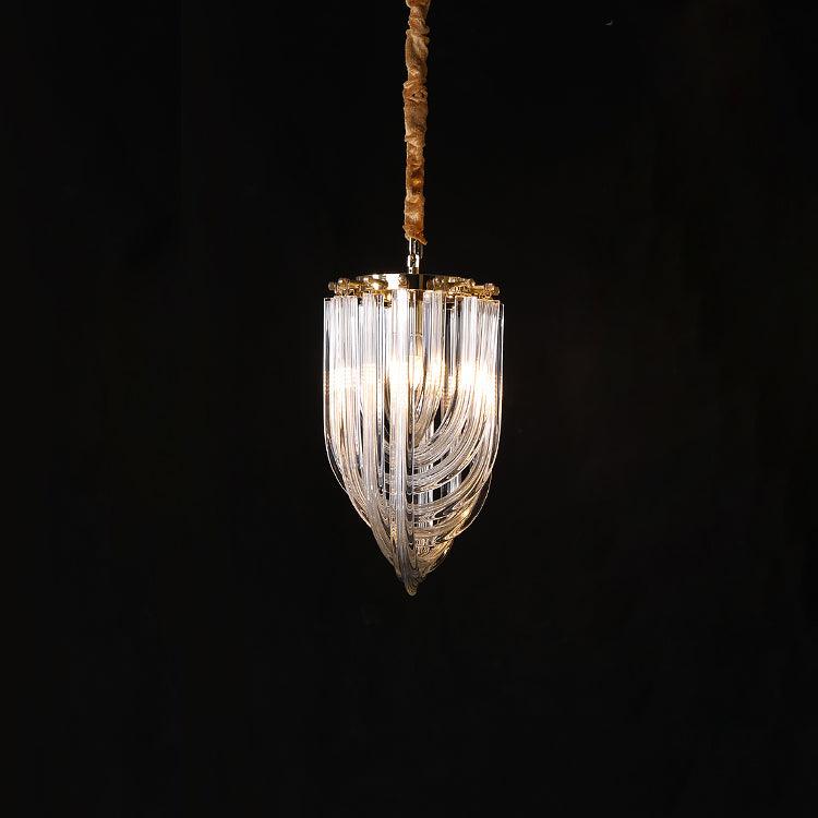 Trevi Murano Chandelier ? 7.9″ x H 15.7″ / Dia 20cm x H 40cm / Gold & Clear Chandelier
