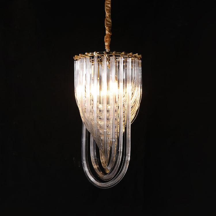 Trevi Murano Chandelier ? 11.8″ x H 23.6″ / Dia 30cm x H 60cm / Gold & Clear Chandelier