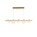 Trinidad Dining Room Chandelier 5 Heads L 39.4″ x H 5.9″ / L 100cm x H 15cm / Brass & White / Three-Color Changing