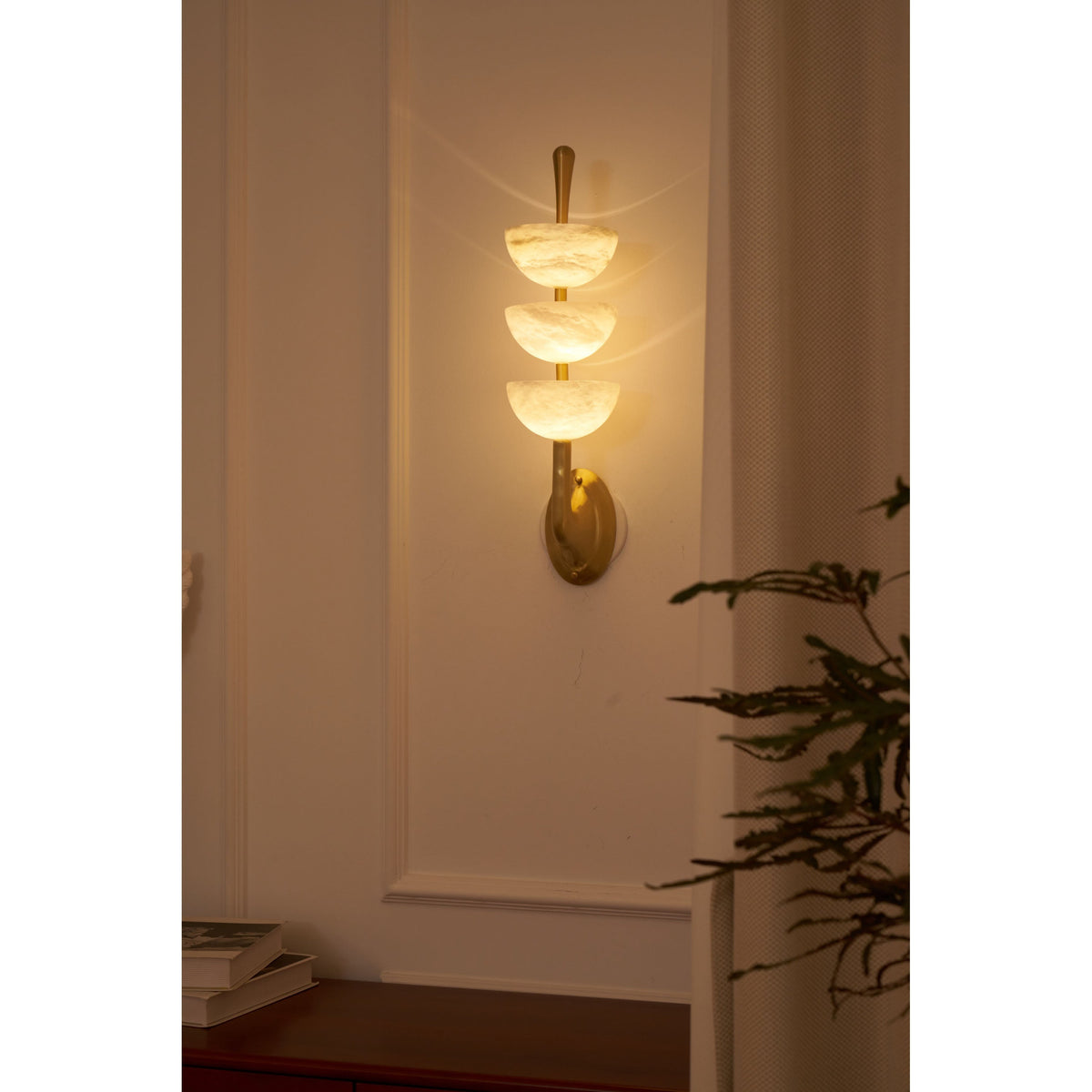 Triple Alabaster Wall Lamp