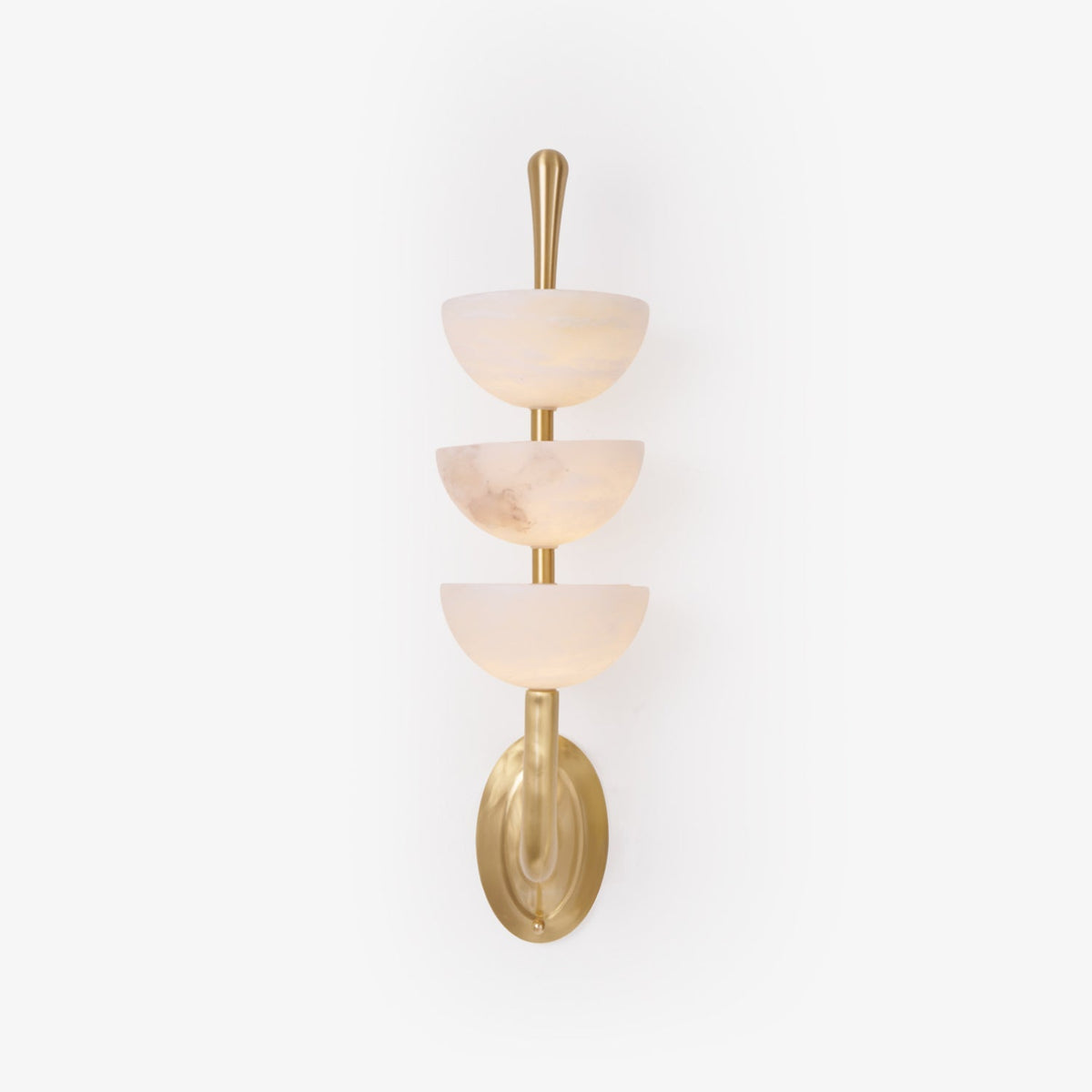 Triple Alabaster Wall Sconce ? 5.9″ x H 21.7″ / Dia 15cm x H 55cm / Brass & Warm Light 1001 Wall lamp
