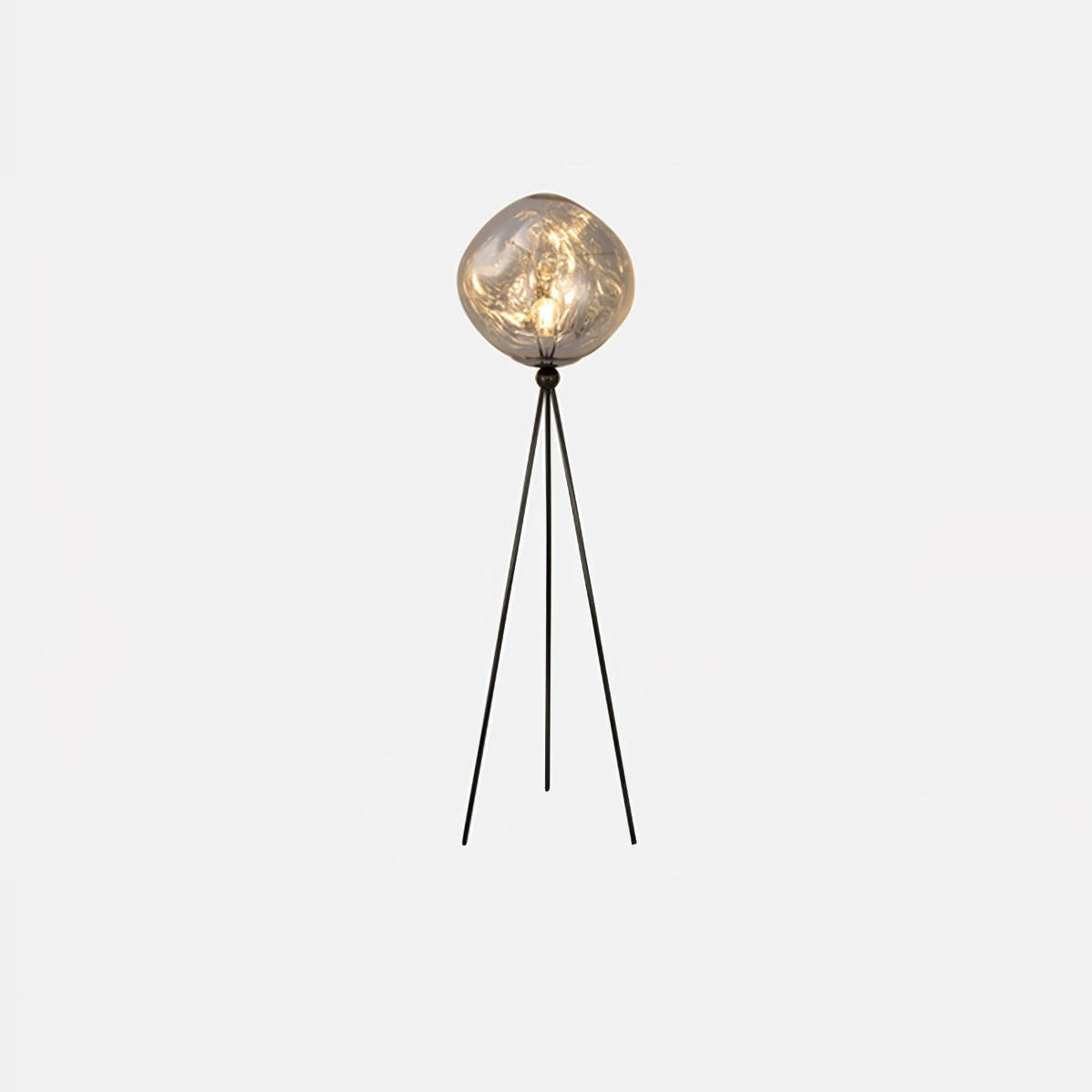 Lava Tripod Rock Floor Lamp ∅ 19.3″ x H 62.2″ / Dia 48cm x H 158cm / Silver & Black / US Plug Floor lamp