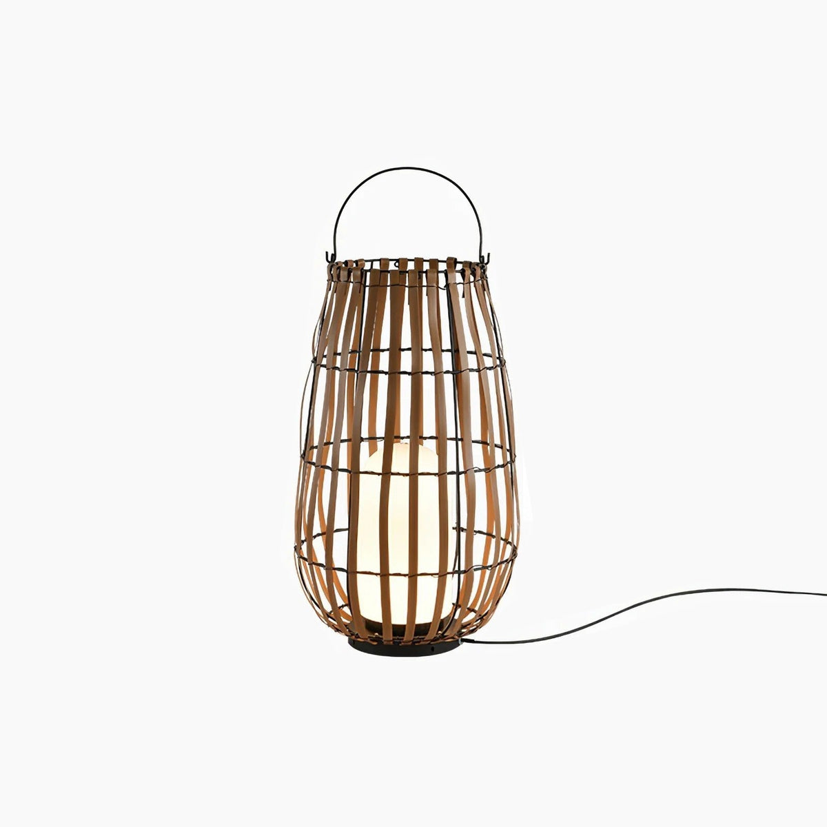 Tropic Braid Lantern Outdoor Lamp ∅ 11.8″ x H 15.7″ / Dia 30cm x H 40cm / Model A: Wired Version / Black & Wood color
