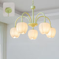 Tulip Matcha Chandelier 5 heads ? 24.4″ x H 15.7″ / Dia 62cm x H 40cm / Matcha & White glass Chandelier