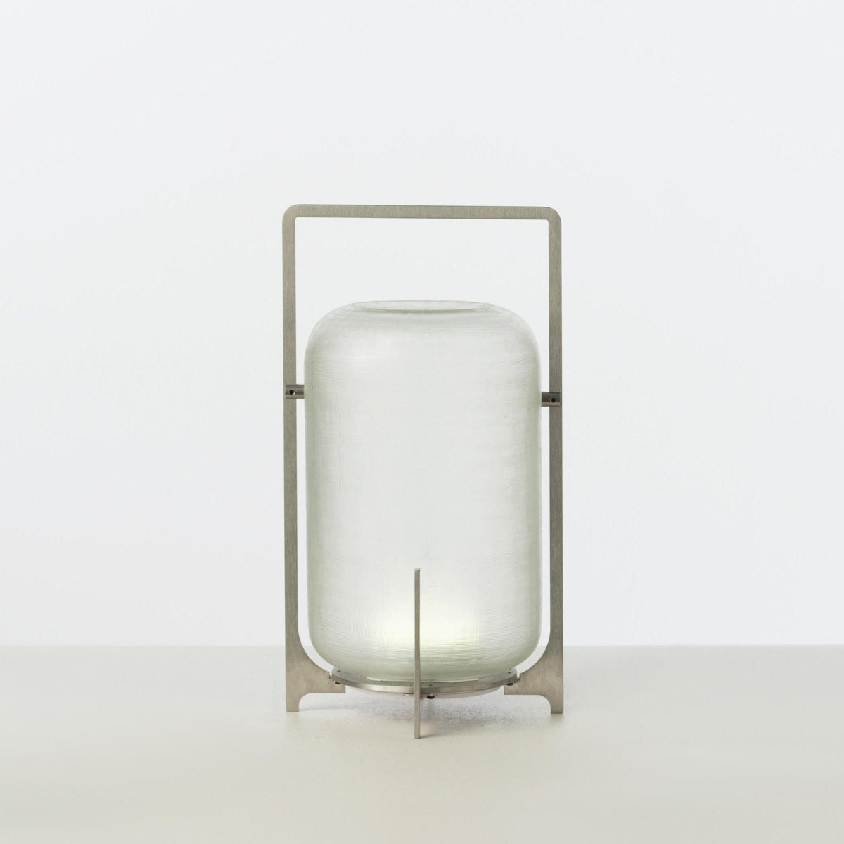 Silver Twilight Lantern Table Light ∅ 7.9″ x H 15″ / Dia 20cm x H 38cm / Steel / Warm Light Table lamp