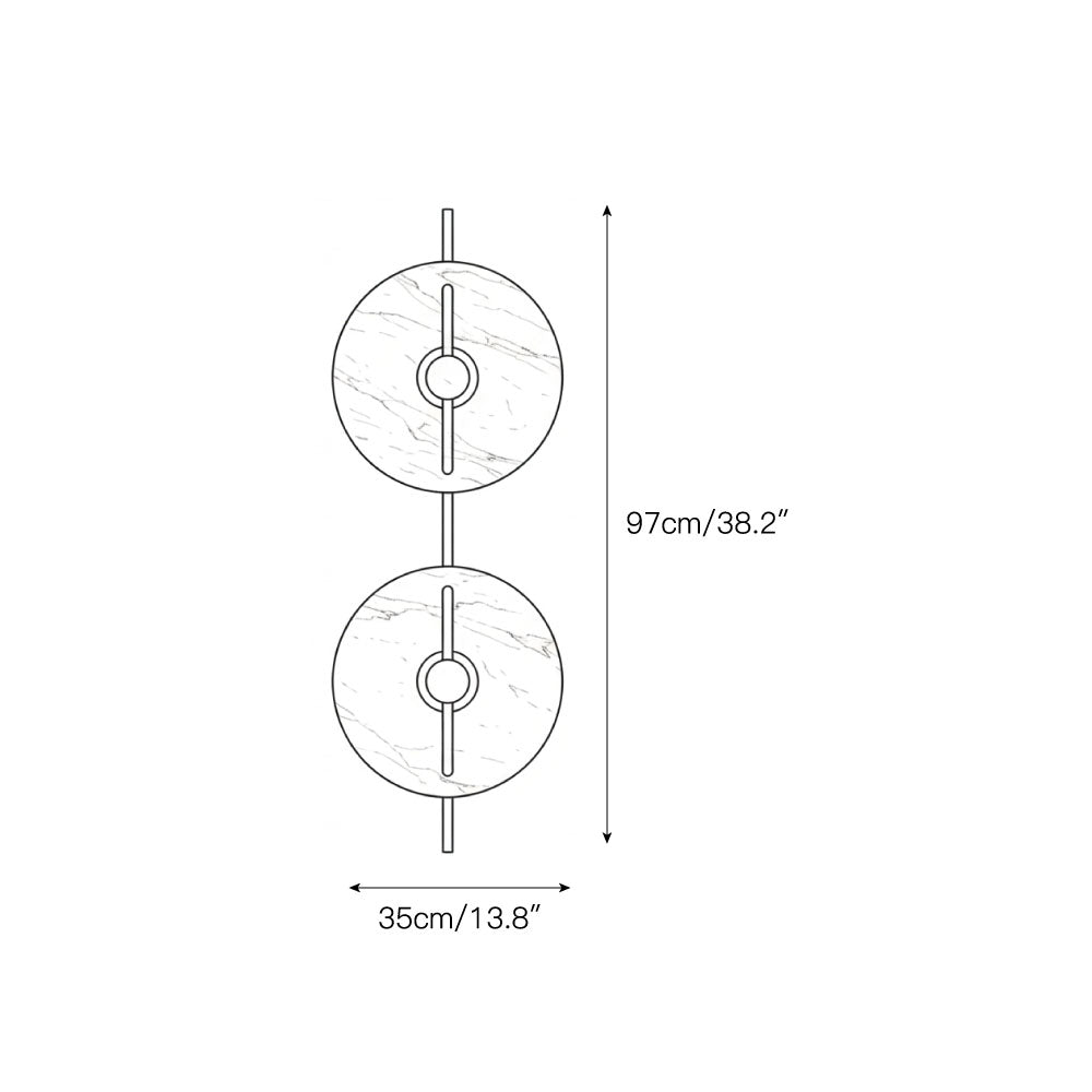 Twin Disc Marble Wall Lamp