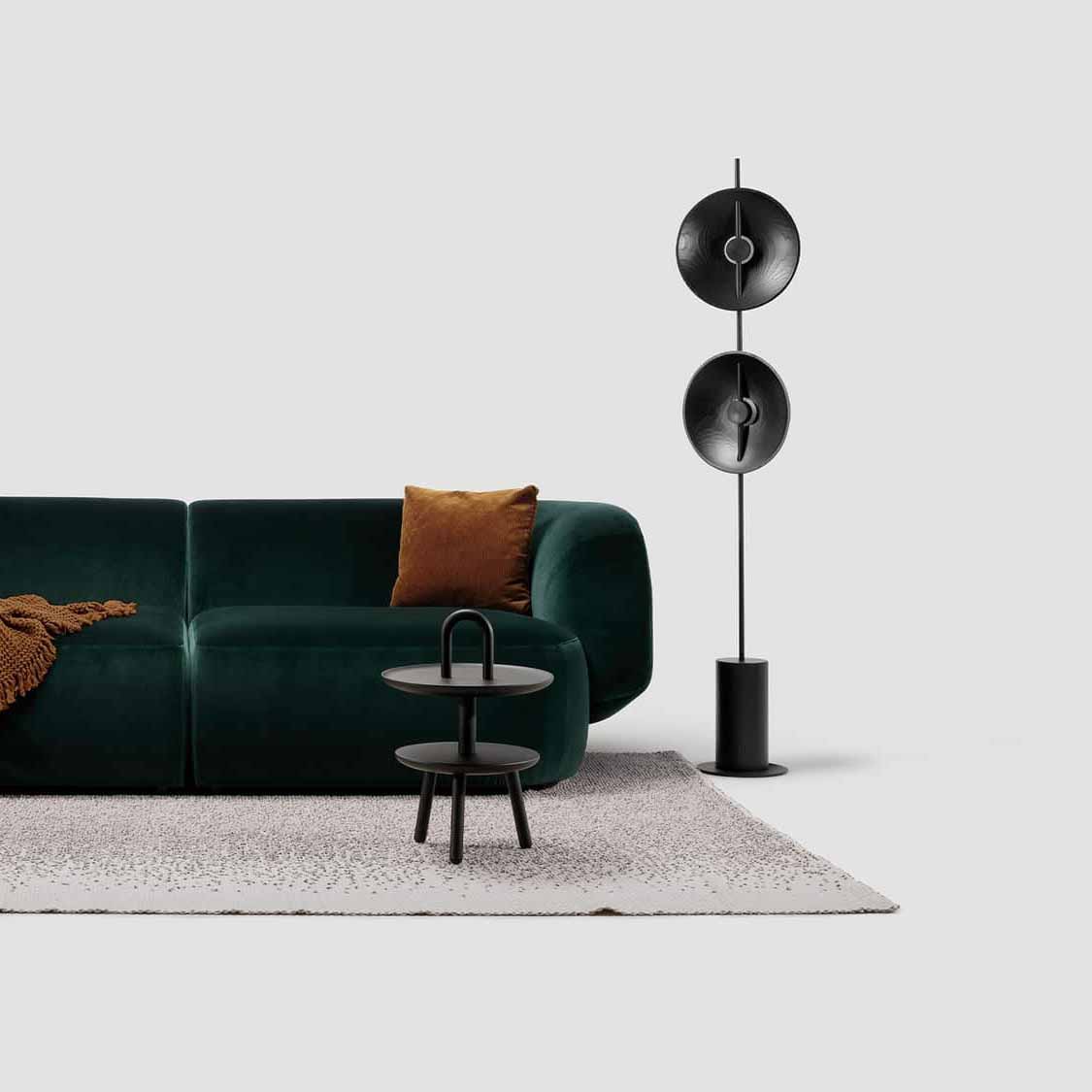 Twin Disc Wood Floor Lamp