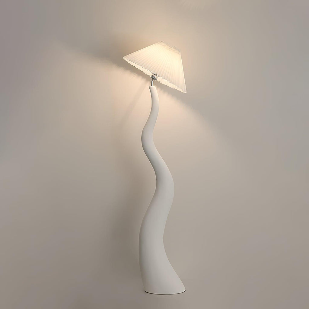 Twisted Pleated Floor Lamp ? 17.7″ x H 64.9″/ Dia 45cm x H 165cm / White / US plug Floor lamp