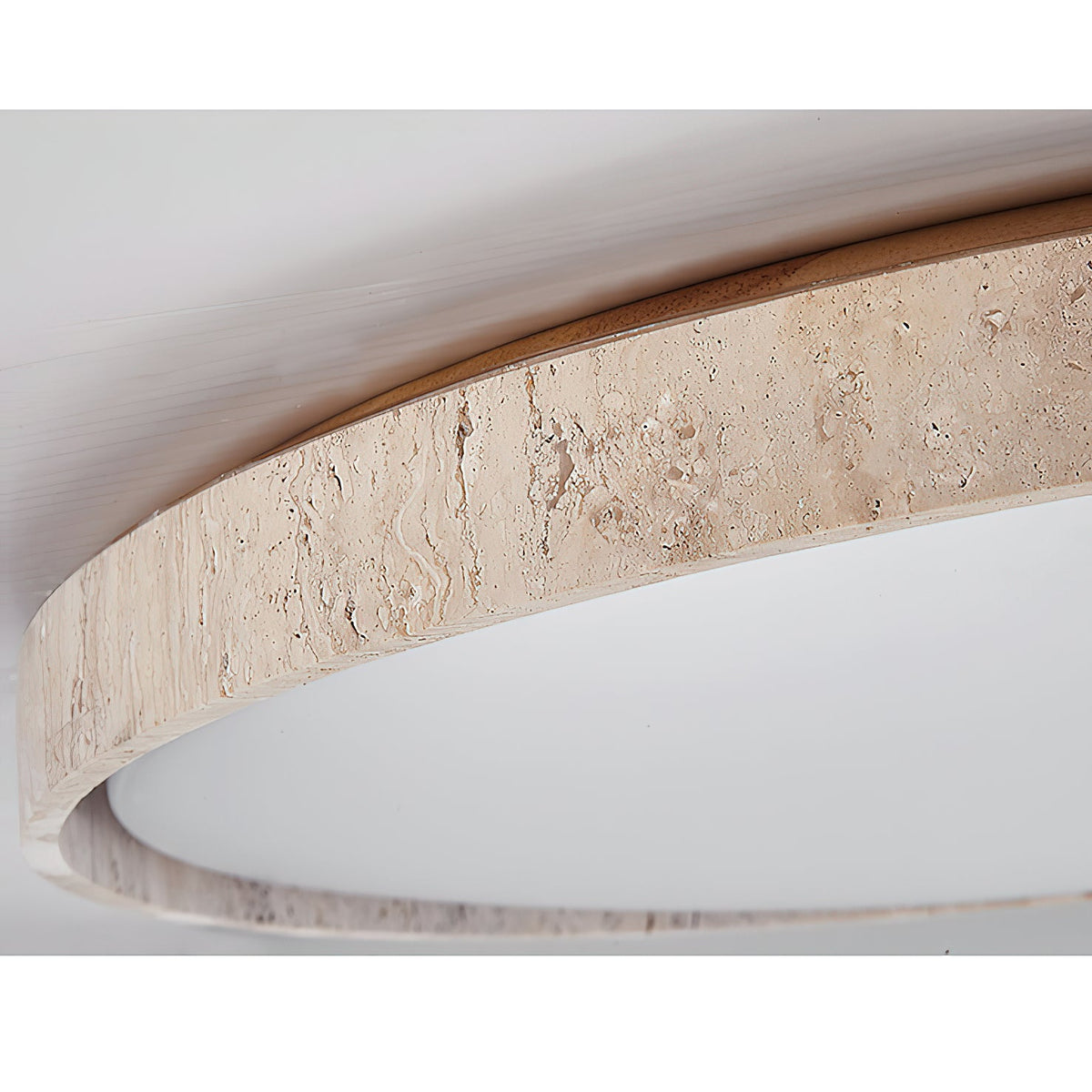Ultra-thin Round Travertine Ceiling Lamp
