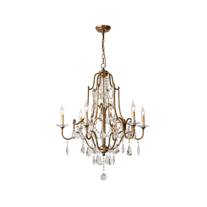 Valentina Chandelier 6 heads Φ 28.3″ x H 32.3″ / Dia 72cm x H 82cm Suitable for spaces above 3.2 meters / Gold