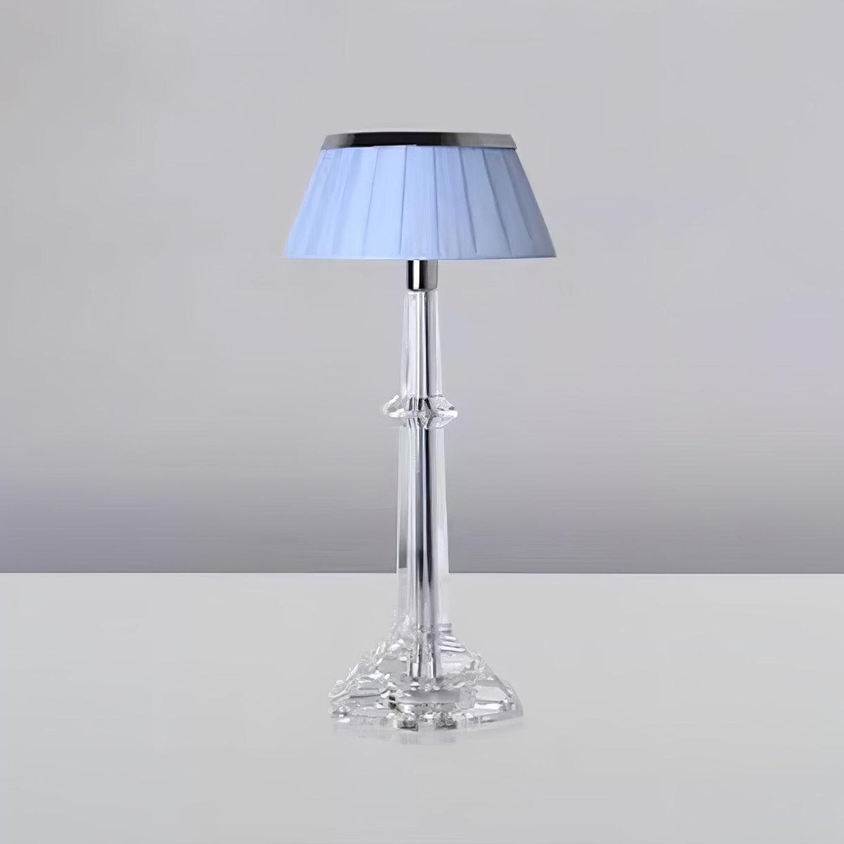 Versailles Table Lamp ? 5.9″ x H 13.8″ / Dia 15cm x H 35cm / Chrome & Clear & Blue / US Plug Table lamp