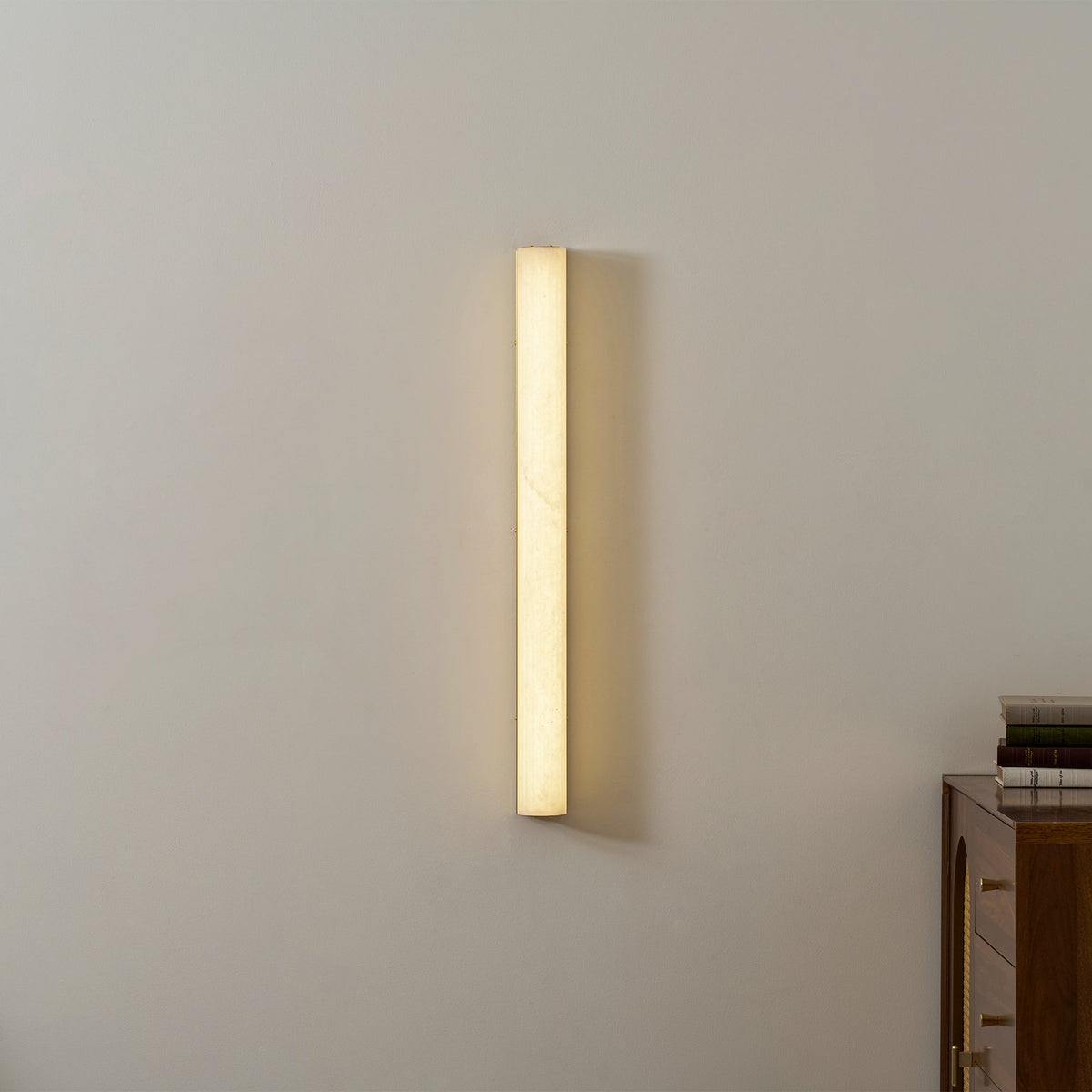 Vertical Alabaster Roller Wall Sconce