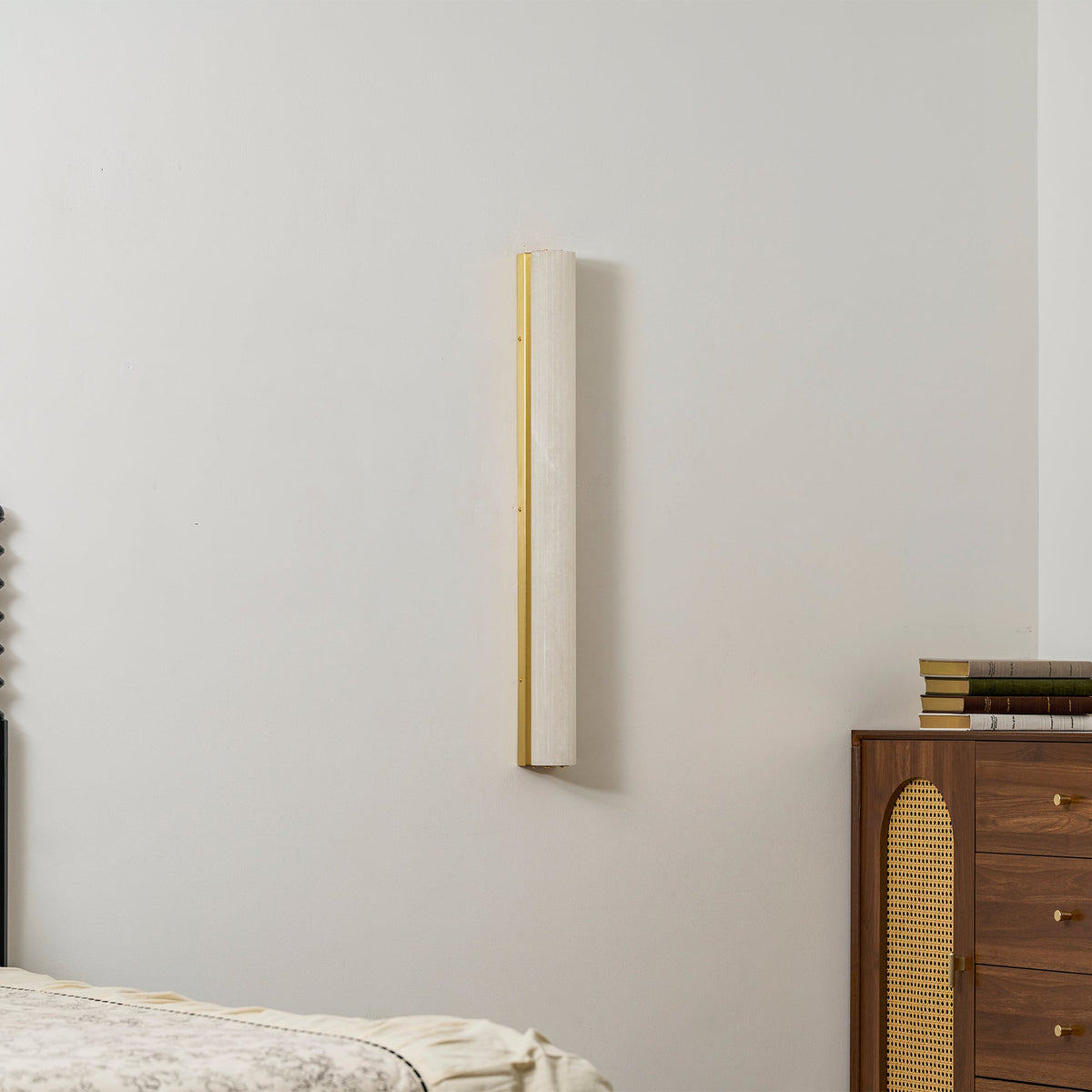 Vertical Alabaster Roller Wall Sconce