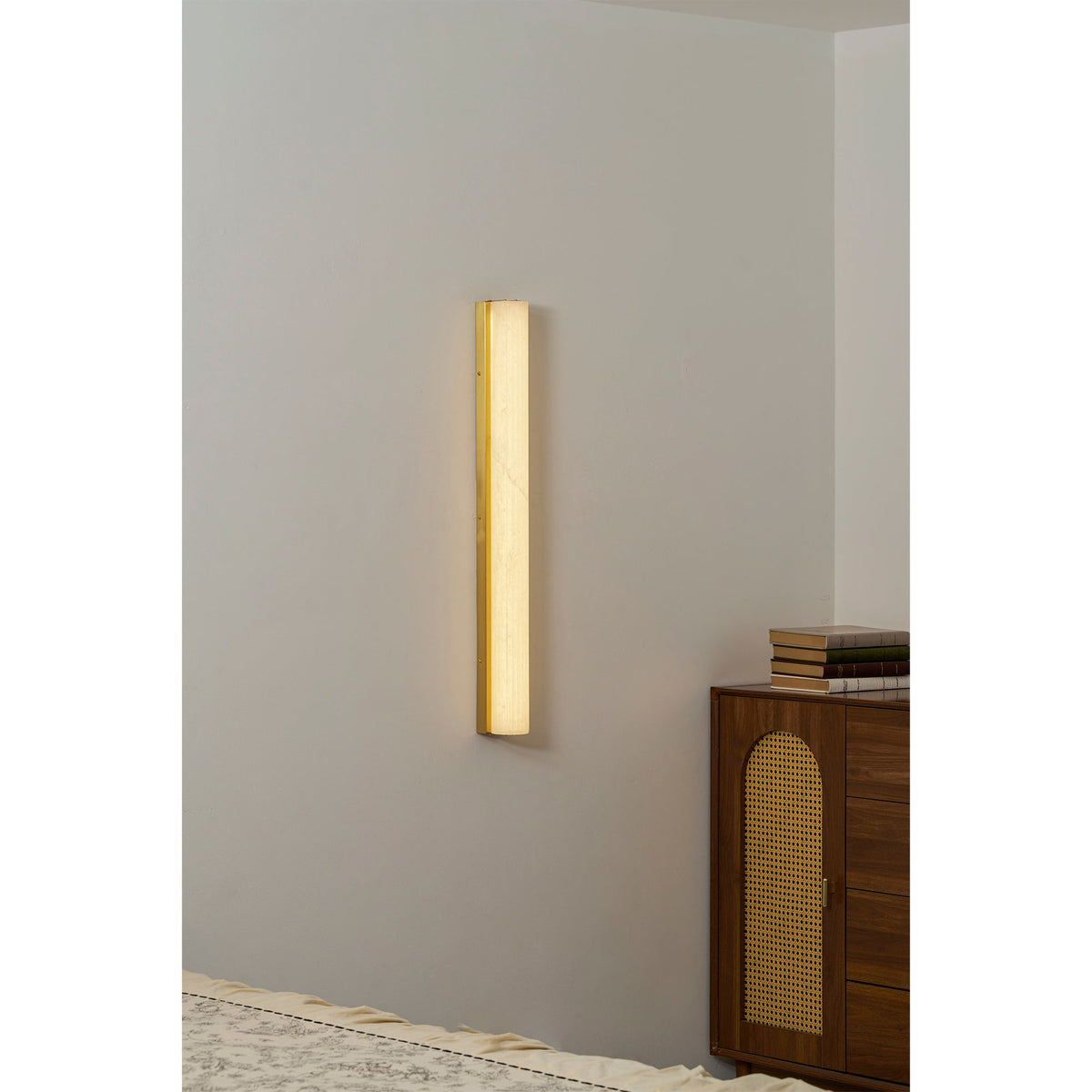 Vertical Alabaster Roller Wall Sconce
