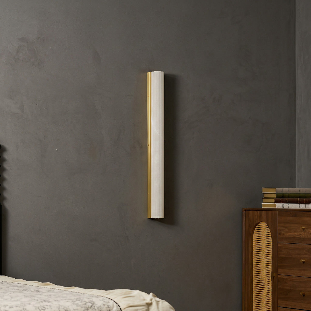 Vertical Alabaster Roller Wall Sconce