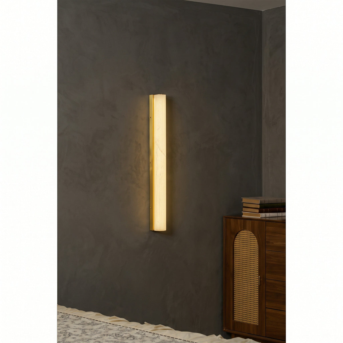 Vertical Alabaster Roller Wall Sconce