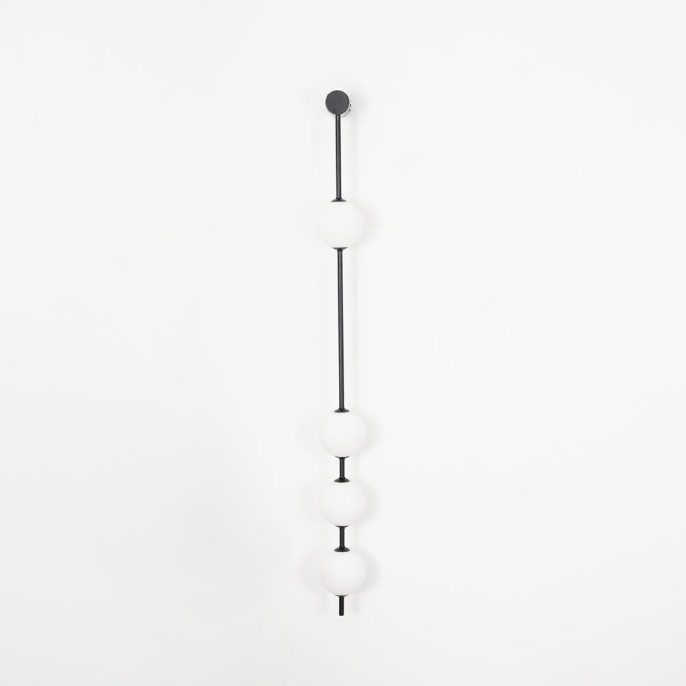 Vertical Balls Wall Lamp 4 Lamps: ? 4.7″ x H 51.2″ / Dia 12cm x H 130cm / Black & Plastic Ball / Warm White Wall lamp