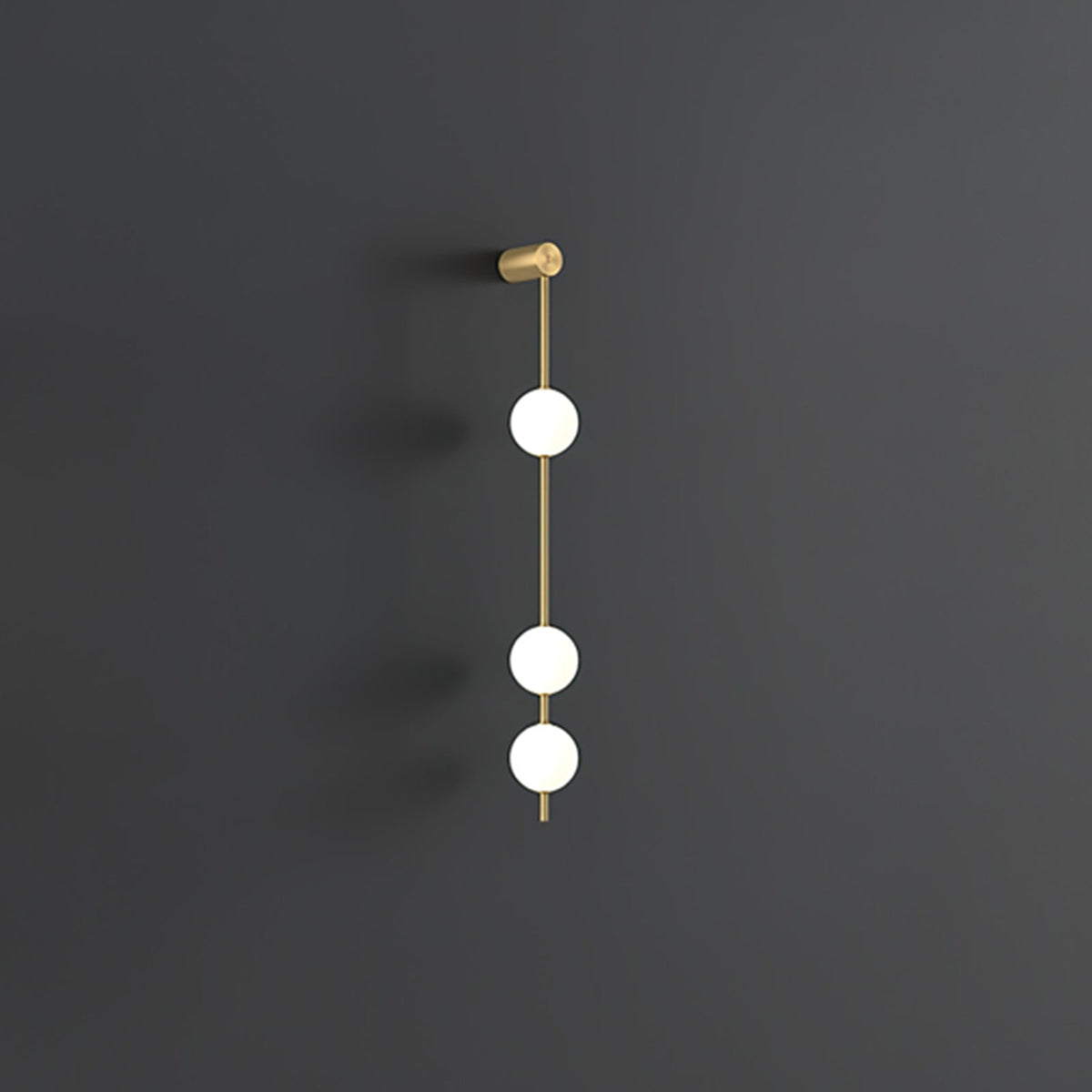 Vertical Balls Wall Lamp 3 Lamps: ? 4.7″ x H 40.6″ / Dia 12cm x H 103cm / Brass & Plastic ball / Warm White Wall lamp