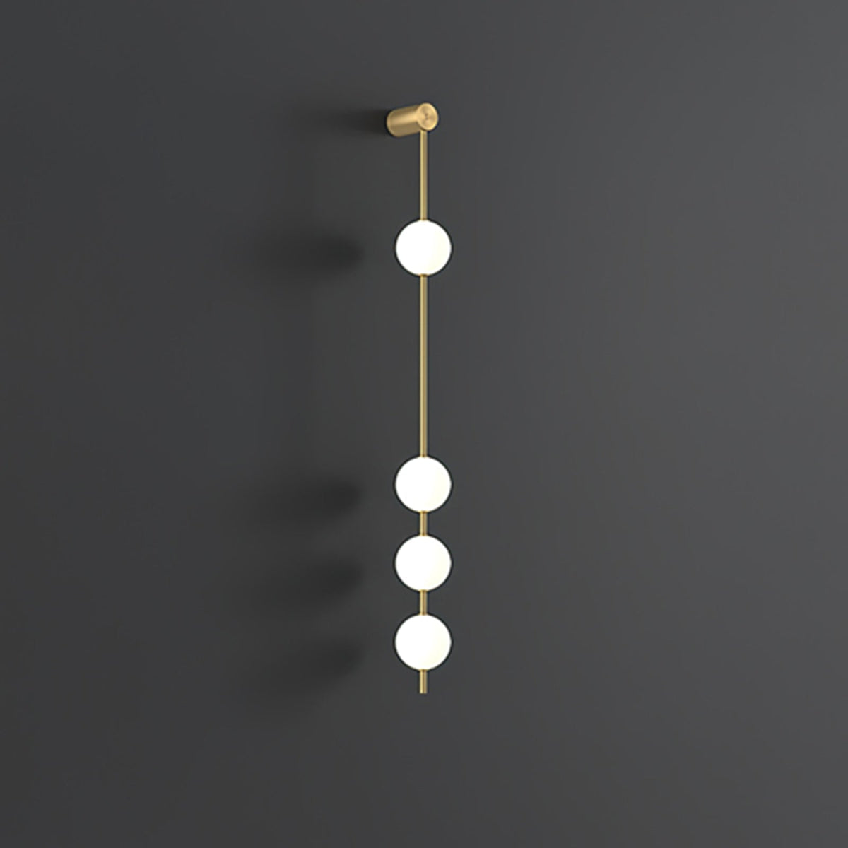 Vertical Balls Wall Lamp 4 Lamps: ? 4.7″ x H 51.2″ / Dia 12cm x H 130cm / Brass & Plastic ball / Warm White Wall lamp