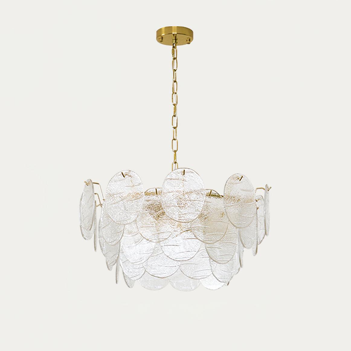 Victorian Disc Chandelier ∅ 23.6″ x H 12.9″ / Dia 60cm x H 33cm / Gold & Clear Chandelier